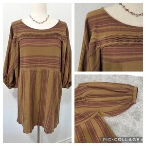 Like New FREE PEOPLE M/Medium Fall Cotton Striped Dress Casual